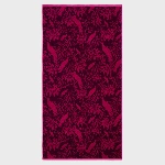 Resim Erkek Sand Organik Pamuk Birds Jacquard Plaj Havlusu Mor