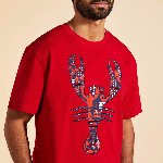 Picture of Erkek Graphic Lobsters Tareck Tişört Kırmızı
