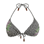 Picture of Kadın Flowers Fucci Bikini Üstü Kahverengi