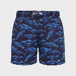 Resim Erkek Moopea Sparkling Whales Monogram Jacquard Mayo Lacivert