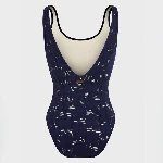 Resim Kadın Fashion Jacquard Fleur Broderie Anglaise Mayo Lacivert