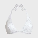 Picture of Kadın Fleche Monogram Jacquard Bikini Üstü Beyaz