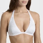 Picture of Kadın Fleche Monogram Jacquard Bikini Üstü Beyaz