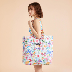 Picture of Unisex Happy Flowers Babel Çanta Beyaz