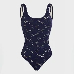 Resim Kadın Fashion Jacquard Fleur Broderie Anglaise Mayo Lacivert