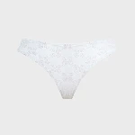 Picture of Kadın Frise Monogram Jacquard Bikini Altı Beyaz