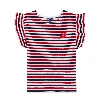 Resim Kız Çocuk Striped Genny Tişört Kırmızı
