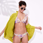 Resim Kadın Rainbow Flowers Flamme Bikini Altı Mor
