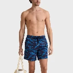 Resim Erkek Moopea Sparkling Whales Monogram Jacquard Mayo Lacivert