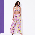 Resim Kadın Rainbow Flowers Like Bikini Üstü Mor
