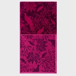 Resim Erkek Sand Organik Pamuk Birds Jacquard Plaj Havlusu Mor