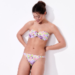 Resim Kadın Rainbow Flowers Fraz Bikini Altı Mor