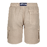 Resim Erkek Baie Keten Cepli Bermuda Bej