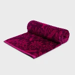 Resim Erkek Sand Organik Pamuk Birds Jacquard Plaj Havlusu Mor
